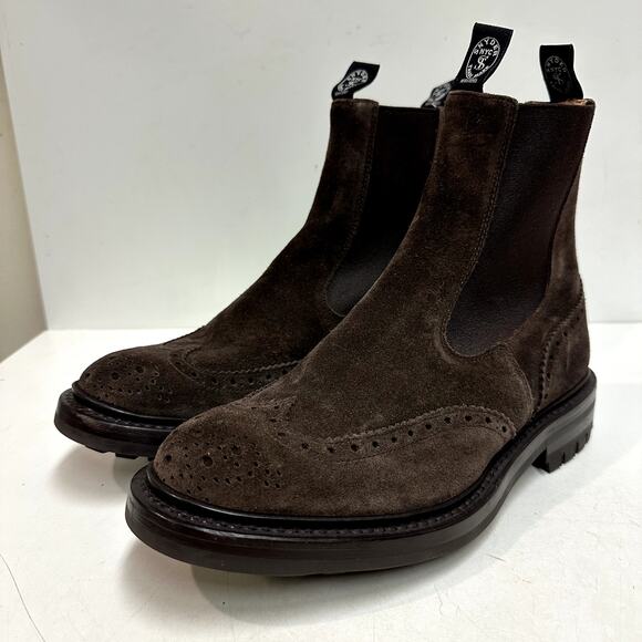NWOT Todd Snyder x Tricker's Henry Wing Cap Chelsea Suede Boot Mens UK 7/ US 8.5 - Picture 2 of 12